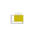 Manhattan Comfort Liberty Floating 31.49 Bathroom Vanity Sink, White and Yellow 241BMC64